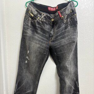 LRG Lifted Research Group fade to black jeans 36 Black vintage RARE
